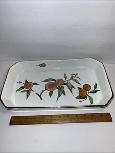 Vintage Royal Worcester "Evesham Gold" rechteckige Servierplatte Pfirsiche Motive - Bild 1 von 8
