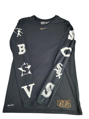 NIKE Ken Griffey Jr Swingman MLB Dri-Fit Bronce Manga Larga Camisa Negra Talla S Foto 1 de 4