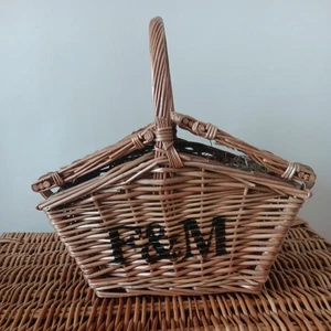 Fortnum & Mason Genuine Small Wicker Huntsman Picnic Hamper with Box and Jars - Picture 1 of 5