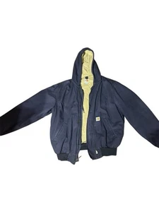 Men’s Carhartt Blue Fire Resistant Hooded Full Zip Medium euc - Picture 1 of 5
