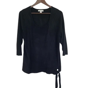 Coldwater Creek Black Scoop Neck 3/4 sleeve Sweater - 1X - Picture 1 of 5