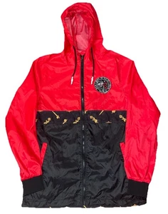Reason Brand Pullover Hoodie Windbreaker Jacket Red/Black Mens Small, Patch - Picture 1 of 7