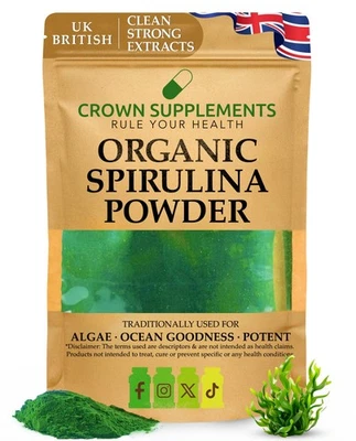 Organic Spirulina Powder | Clean Supplements UK | Crown Supplements - image 1 of 2