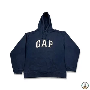 Vintage Gap Hoodie Mens Small Blue Classic Spell Out Outdoor Hooded Sweatshirt - Picture 1 of 5