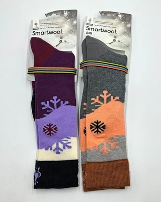2 Pack Smartwool Women's Ski Pattern OTC Over the Calf Socks Full Cushion Size M - Image 1 of 4