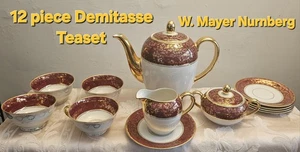 W. Mayer Nürnberg Bavaria Vintage 24k Gold Demitasse Teeservice von Hutschenreuther  - Bild 1 von 18