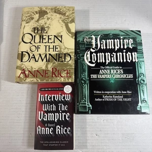 Lot Of 3 Anne Rice Books, 2 HB The Queen Of The Damned & The Vampire Companion - Picture 1 of 14
