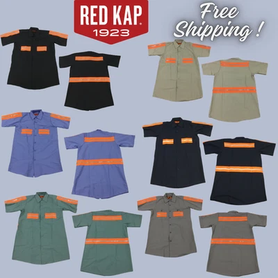 Red Kap Men's Enhanced Visibility Industrial Short Sleeve Work Shirt - image 1 of 4