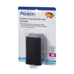 Aqueon QuietFlow Size 10 Specialty Filter Pads Carbon 4 pack - Picture 1 of 3