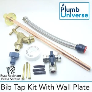 Kit de grifos para jardín exterior a través de pared hágalo usted mismo kit adaptador de pared, flexible, camiseta, ISO, grifo - Imagen 1 de 1