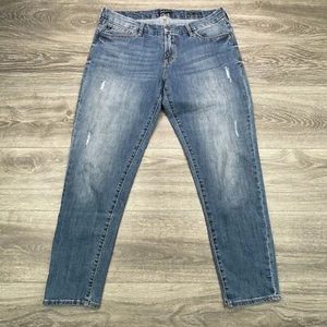Dear John Jeans Womens 31 Blue Faded Distressed Joyrich Comfort Skinny Mid Rise - Picture 1 of 18