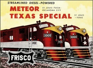 Frisco 1956 Railroad Meteor Texas Special Vintage Poster Print Retro Style Art - Picture 1 of 4