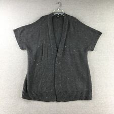 Talbots Sweater Womens 2X Cardigan Open Front Wool Blend Short Sleeve