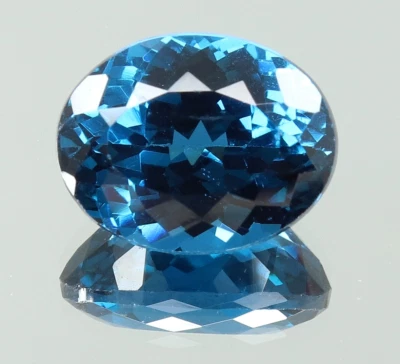 AAA Natural Impecável Indicolite Azul Turmalina Corte Oval Pedra Preciosa Solta 12x10 MM - Imagem 1 de 4