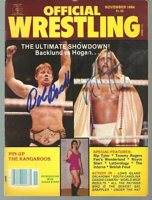 EB2779  HULK HOGAN   BOB BACKLUND  signed vintage Wrestling MAGAZINE  w/COA Foto 1 de 4