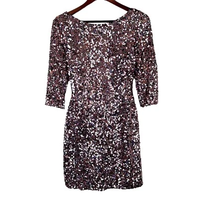 Vestido SCALA Mujer 2 Rosa Lentejuelas Fiesta Mini Cumpleaños Cóctel Vintage Bodycon Foto 1 de 4