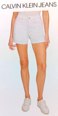 Calvin Klein Jeans Ladies White 5-Pocket Denim Shorts Size 10 12 14 NEW - Image 1 of 4