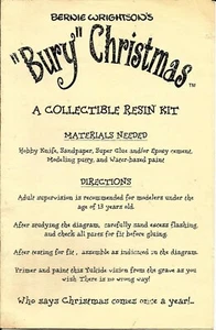 Hoja de instrucciones de montaje navideño ""Bury"" de Bernie Wrightson de colección 96 - Imagen 1 de 3