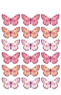 TOPPER DE CUPCAKES COMESTIBLE 36 MARIPOSAS DESNUDAS DULCE PREMIUM OBLEA TARJETA PASTEL PRECORTADO Foto 1 de 2