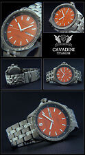 Cavadini Automatic Men's Watch Solid Titan Caliber Miyota Japan Orange CV-1604T