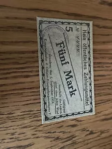 DEUTSCHE 1918 FUNF MARK PAPIERRECHNUNG - Bild 1 von 1