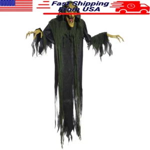 Hanging Witch 72 In Animated Halloween Decoration Light Up Eyes Poseable Arms US - Picture 1 of 3