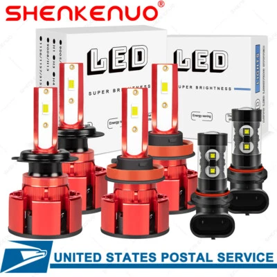 For Malibu 2013-2015 LED Headlights Hi/Lo Beam&Fog Light Bulbs Kit 6000K - Image 1 of 4