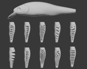 Plantilla 3D de plástico duro wLure para señuelo de pesca cuerpo en blanco UPM597 - Imagen 1 de 5
