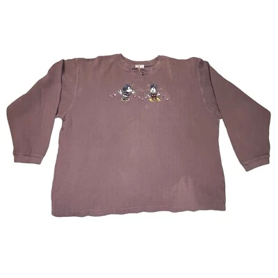 Vintage Disney Embroidered Knit Sweater Minnie And Mickey Mouse Size XL - Image 1 of 4