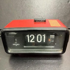 RELOJ DESPERTADOR SEIKO ABATIBLE Rojo DP692T Probado Desde Japón Retro Raro DE COLECCIÓN Showa - Imagen 1 de 11