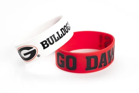 Georgia Bulldogs Silicone Bracelets 2 Pack Wide [NEW] NCAA Jewelry Bracelet Cover