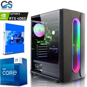 RTX Gaming PC Intel i7 14700F 32GB DDR4 NVIDIA RTX 5060 1TB + 1TB SSD Windows 11 - Picture 1 of 7