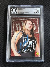 THE GIANT 1998 TOPPS WCW/NWO STICKERS RC SIGNED AUTOGRAPHED CARD BAS AUTHENTIC