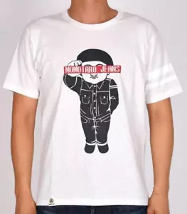 Camiseta delgada Momotaro $90 Nueva con etiquetas Momotaro blanca negra con los ojos vendados GTB 07-103 XL - Imagen 1 de 3