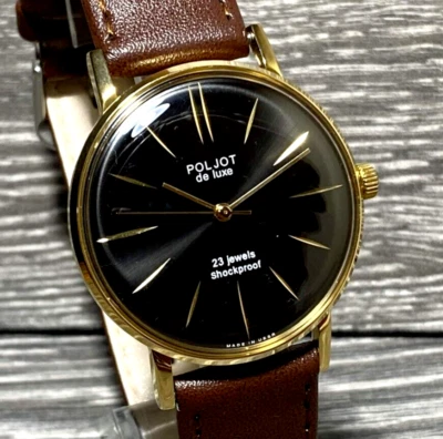 Reloj Pulsera Hombre Vintage NOS Poljot De LUXE Ultra Delgado 23 Joyas Soviético Foto 1 de 4