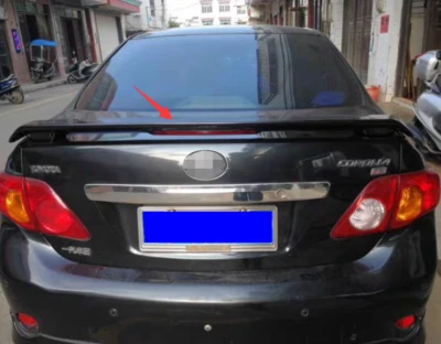 Spoiler porta-malas preto brilhante ajuste asa 2003-2013 Toyota Corolla com luz de freio Sedan - Imagem 1 de 4
