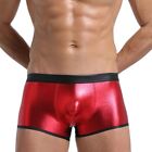 Briefs Men Underwear Clubwear Faux Leather Lingerie Shiny Shorts U Convex