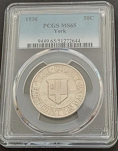 1936 York 50 C , PCGS MS 65 , nice GEM silver coin # 1941 , #62-14 - Picture 1 of 4