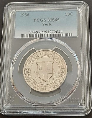 1936 York  50 C , PCGS MS 65 , nice   GEM silver coin        # 1941 , #62-14 - Image 1 of 4