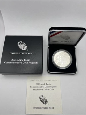 2016-P Mark Twain Commemorative Silver Dollar Uncirculated  - Image 1 of 3