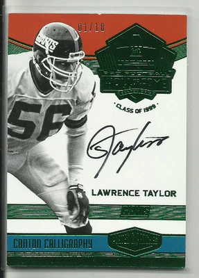 2016 Plates & Patches Canton Calligraphy Lawrence Taylor Auto 01/10 $RARE$ HOF - Image 1 of 2