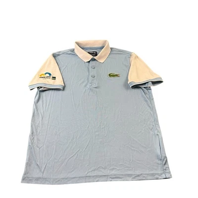 Polo de tenis Lacoste azul blanco Performance Miami Open talla grande  Foto 1 de 4
