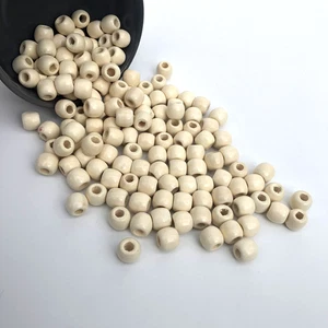 50 cuentas de madera de macramé beige 12x11 mm rasta tambor artesanía cuentas de madera agujero de 5 mm - Imagen 1 de 4