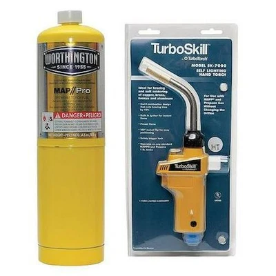 Self Igniting Torch Kit MAP Pro Propane Swirl Flame 2 Pc TurboTorch SK7000 - Image 1 of 3