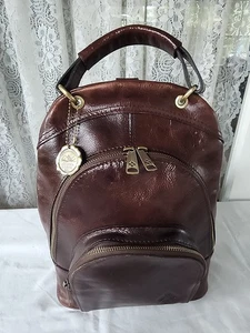 Mochila Pequeña Patricia Nash Heritage Cuero Alencon Asa Superior Bolso Marrón Oscuro - Imagen 1 de 12