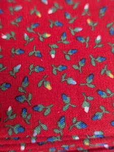 Vintage Cotton Fabric Red Calico Tiny Floral 5 Yards 43" Wide Quilting Clothing - Picture 1 of 7