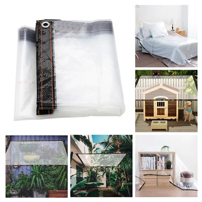 MARKENLOS Wasserdichte Transparente Plane mit Ösen Schutzplane LKW Folie Klare Garten