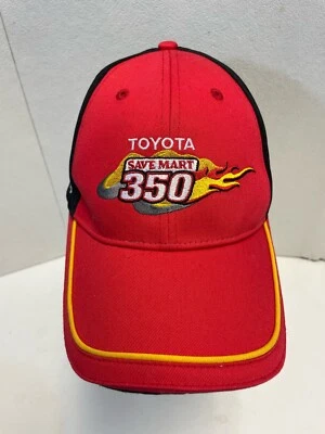 Gorra ajustada TOYOTA Save Mart 350 Racing NASCAR Flexfit malla trasera - roja/negra Foto 1 de 4