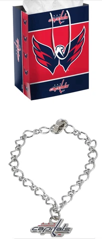 Washington Capitals Charm Bracelet  w/ Gift Bag Cover