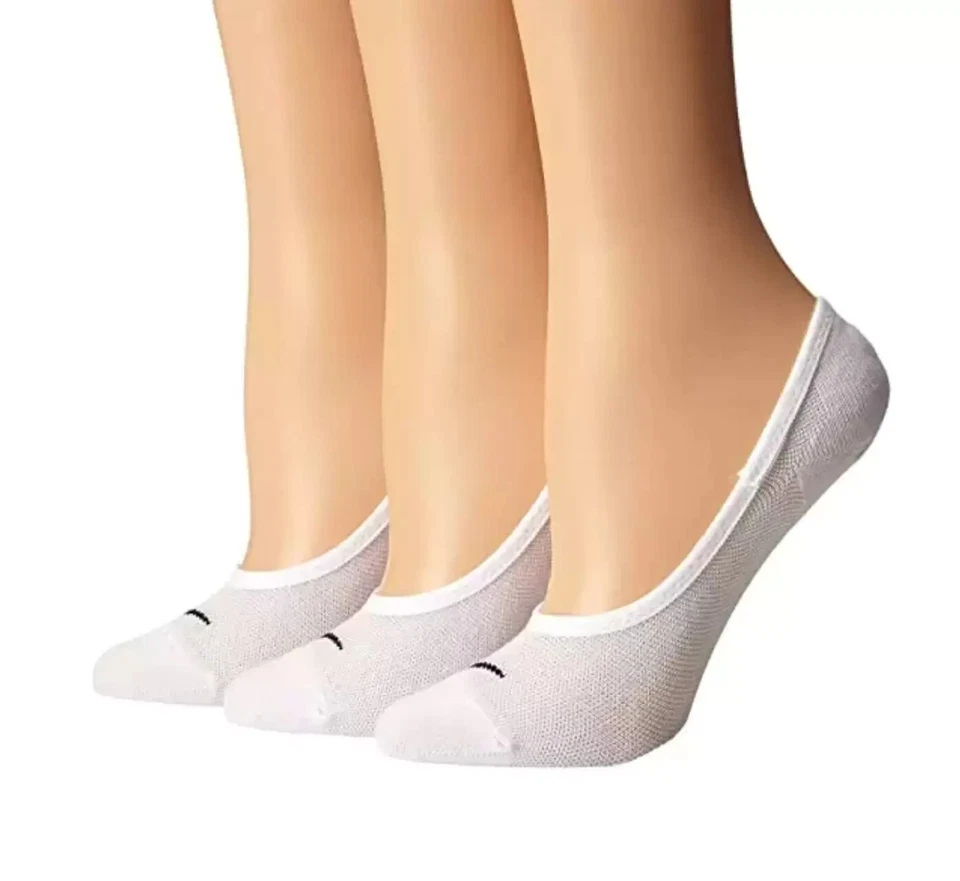 Nike L111569 Womens White 3 Pack Lightweight No Show Socks Size Small - Image 1 of 1